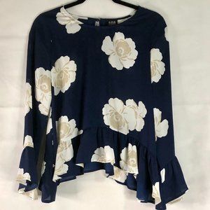 NEW Floral Print Peplum Blouse